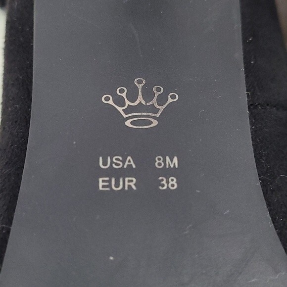 Nina Black Stretch Fabric "Diamond" studded Heel Booties. Size 8 - Picture 8 of 8